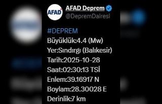 Balıkesir’de 4.4 büyüklüğünde deprem