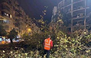 Belediye ekipleri, yağışın oluşturduğu olumsuzluklara...