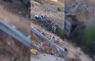 Bingöl’de hayvan taşıyan kamyon şarampole yuvarlandı:...