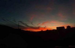 Bolu’da gün batımı kartpostallık görüntüler...