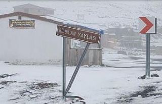 Bülbülan Yaylası beyaza büründü