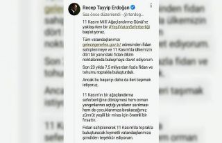 Cumhurbaşkanı Erdoğan’dan 11 Kasım Milli Ağaçlandırma...
