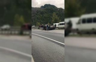 D-100’de sürücüsünün kontrolünden çıkan...