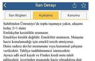 "Emekliye kiralık değildir" başlıklı...