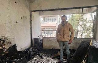 Evi yanan baba yardım bekliyor