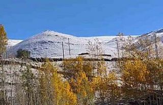 Hamur’daki Karlıca köyünde dağlar karla kaplandı,...