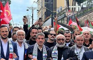 İstanbul’da Filistin’e destek yürüyüşü düzenlendi
