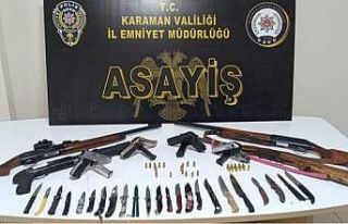 Karaman’da ruhsatsız 9 silah ele geçirildi