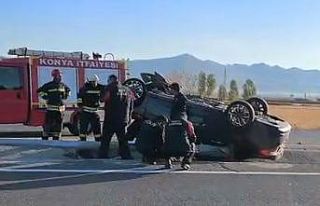 Konya’da otomobil takla attı: 3 yaralı