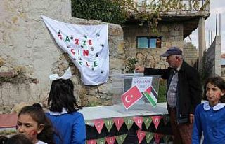 Köy okulunda Gazze için anlamlı etkinlik