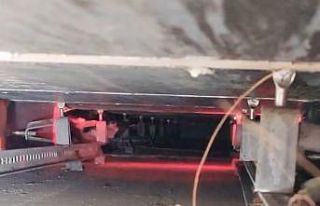 Reklam panosunda mahsur kalan kediyi itfaiye kurtardı