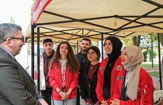 Rektör Kaplancıklı öğrencilerle kampüste buluştu