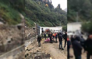 Rize’de duvar inşaatında kalıp çöktü: 5 işçi...