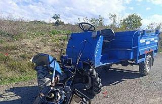 Tarım aracı ile motosiklet kafa kafaya çarpıştı:...