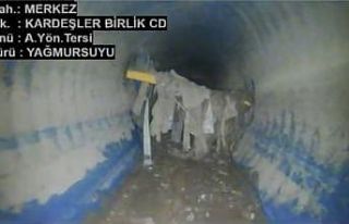 Yağmur suyu hattının içinden geçirilen doğalgaz...