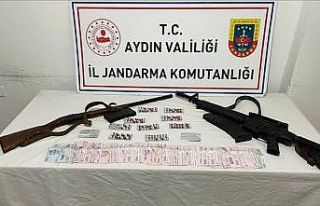 Aydın’daki evden uyuşturucu ve silah çıktı