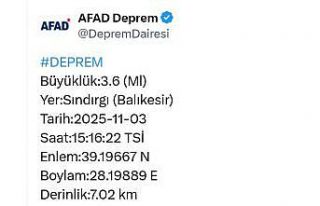 Balıkesir’de 4.9 büyüklüğünde deprem