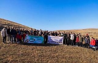 Bayburt’ta öğrenciler ve öğretmenler 300 fidanı...