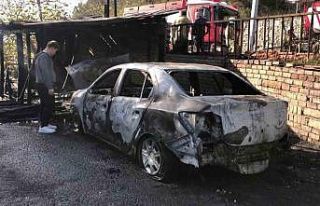 Beykoz’da korkutan yangın: Garaj ve otomobil yanarak...