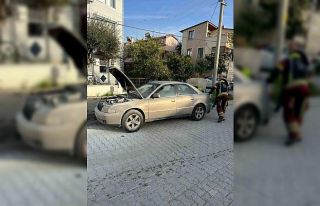 Burhaniye’de seyir halindeki otomobilde yangın