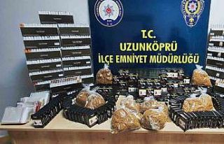 Edirne’de on binlerce kaçak makaron ele geçirildi