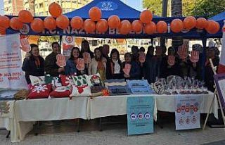 El emeği ürünleriyle ’kadına şiddete’ dikkat...