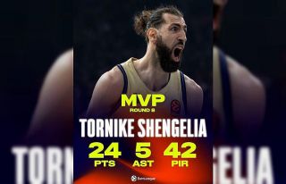 Euroleague’de 8. haftanın MVP’si Tornike Shengelia...