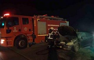 Hassa’da otomobil yangını