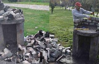 Kamu malına zarar verildi, belediye ekipleri anında...