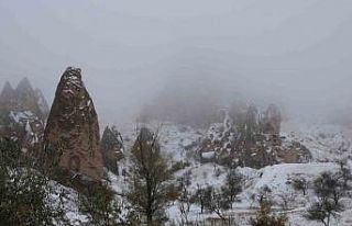 Kar Kapadokya’ya çok yakıştı
