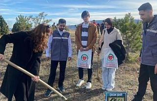 Kütahya’da şehit çocukları için fidan dikim...