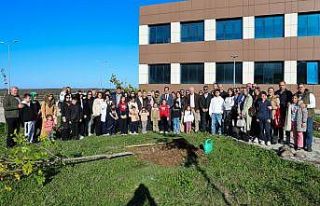 OMÜ’de Diyabet Günü etkinliğinde fidanlar toprakla...