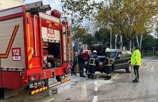 Ordu’da seyir halindeki otomobil alev aldı