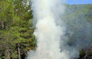 Sakar rampasında araç yangını