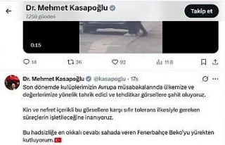 Sırp taraftarların ırkçı pankartına Kasapoğlu’ndan...