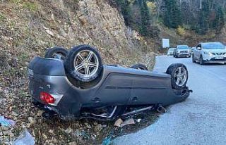 Yedigöller’de gizli buzlanma otomobili tepetaklak...