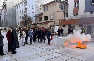 Yurt personeline uygulamalı yangın eğitimi