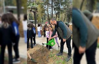 Zonguldak’ta ilkokul öğrencileri fidan dikti