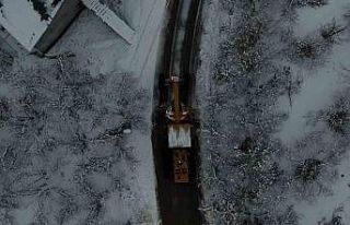 Atakum kırsalında kar mesaisi