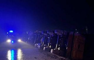 Bilecik’te devrilen tırın sürücüsü yaralandı