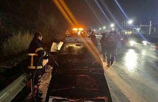 Bilecik’te seyir halindeki otomobil alev aldı