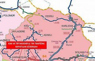 Bingöl’de bazı yollar kar yağışı nedeniyle...