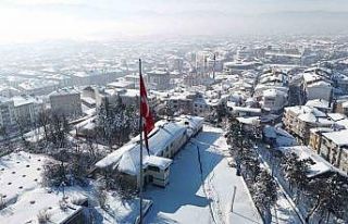 Bolu’da kış güzelliği havadan görüntülendi