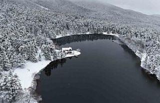 Bolu’nun incisi beyaza büründü, ortaya kartpostallık...