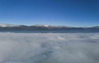 Bolu’nun karlı dağlarında sis güzel görüntü...