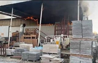 Burdur’da mermer fabrikasında yangın