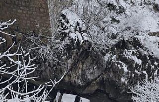 Buzlanma kaza getirdi, dereye uçan otomobildeki 3...