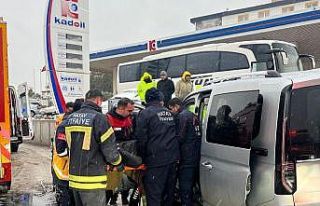 Duvara çarpan hafif ticari aracın sürücüsü yaralandı