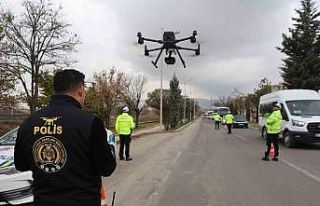 Elazığ’da kurallara uymayan sürücüler, dronla...