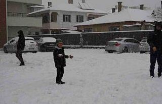 Erciş’te vatandaşların kar sevinci